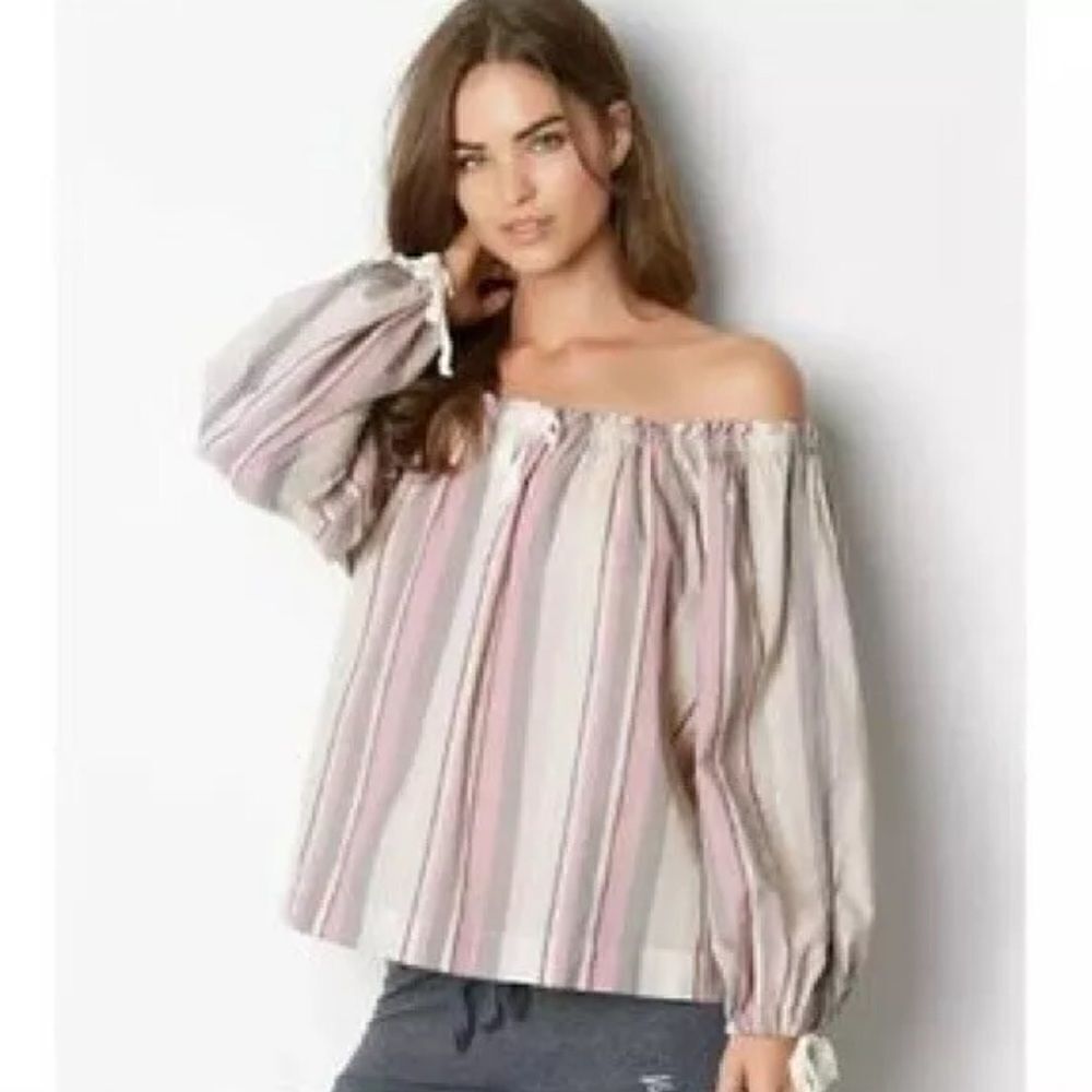 Victoria Secret boho off the shoulder striped top